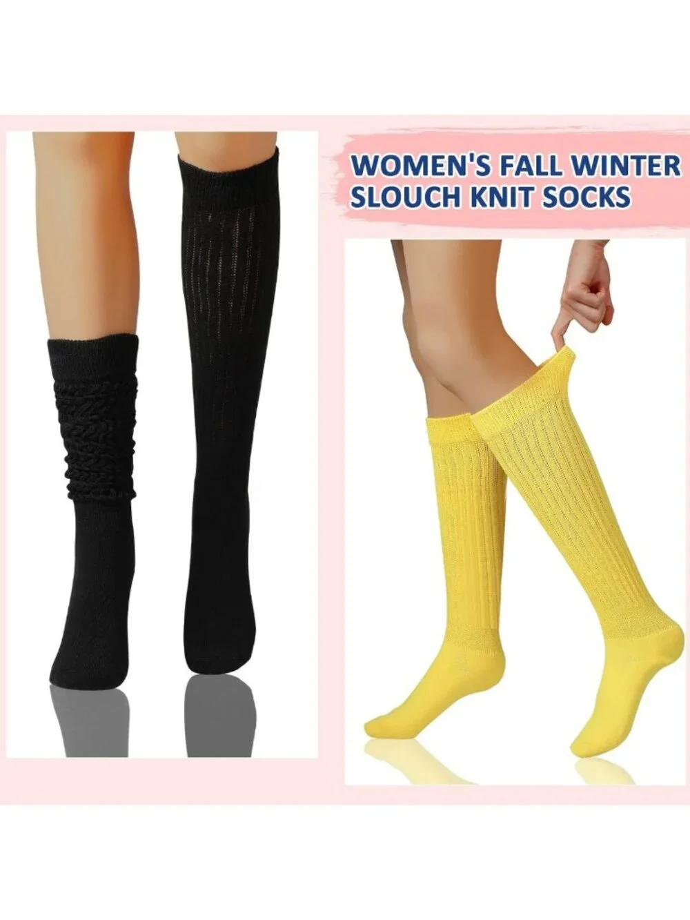14 Pairs Colorful Slouchy Scrunch Socks for Women - Bright, Fun & Cozy Footwear